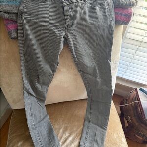 Very cool/rare pinstripe 575 brand jeans. Black and White Striped Pants